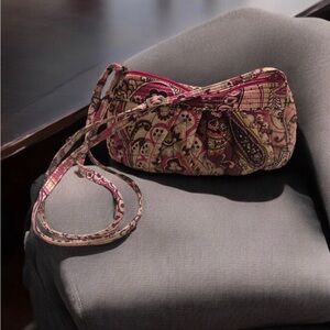Like New Vera Bradley Pink Floral Paisley Crossbody Purse Handbag